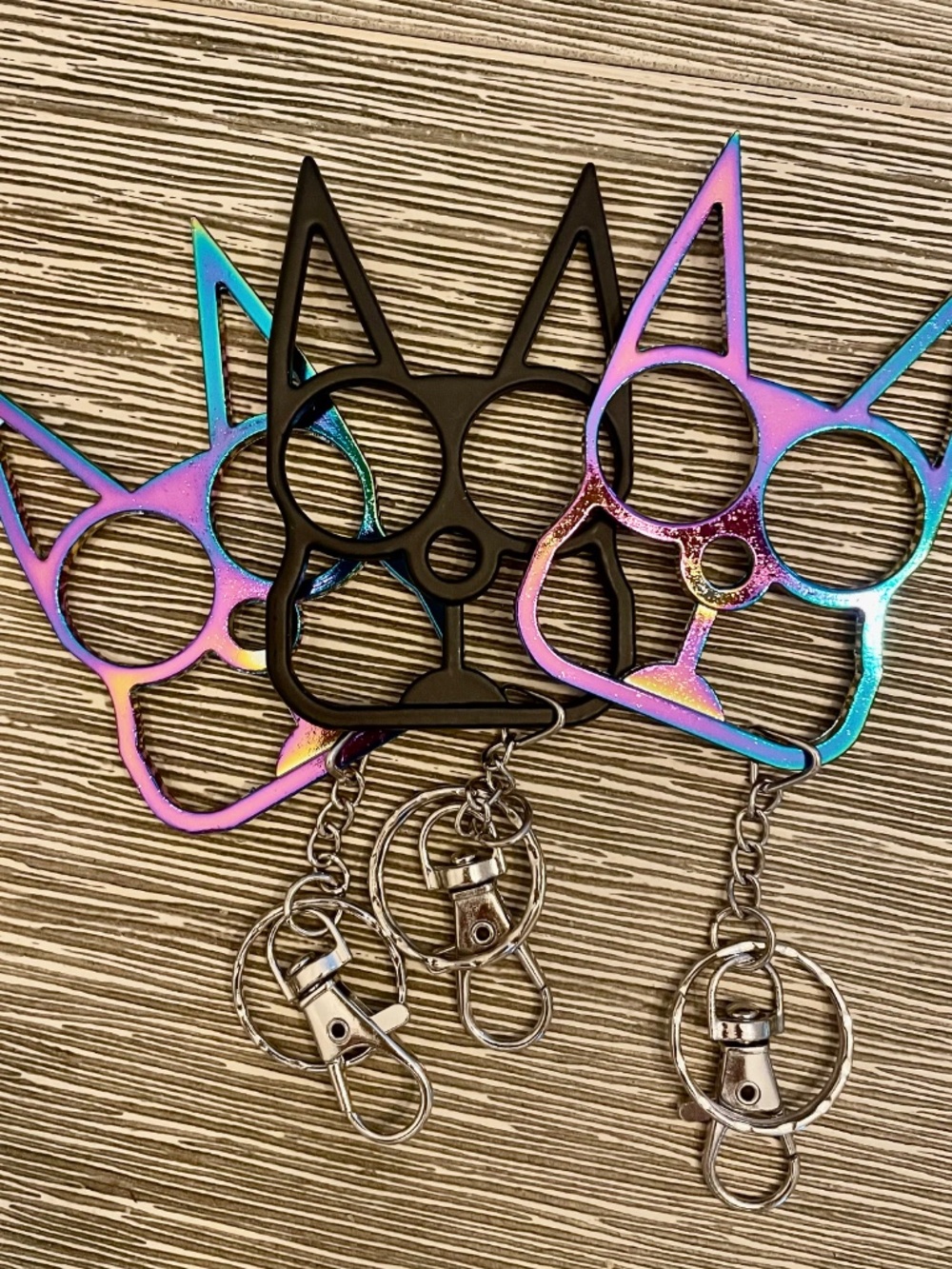 Cat Pointy Ears Metal Knuckle Protection! 3, Self Defense Safety Keychains